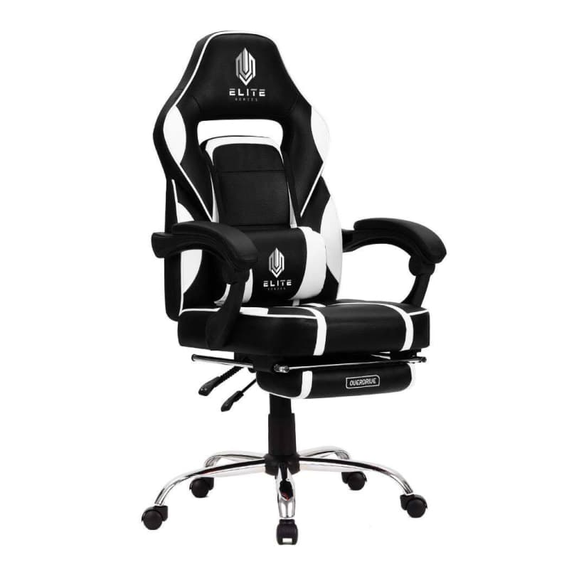 OVERDRIVE GAMING CHAIR WITH FOOTREST AND DESK SETUP COMBO