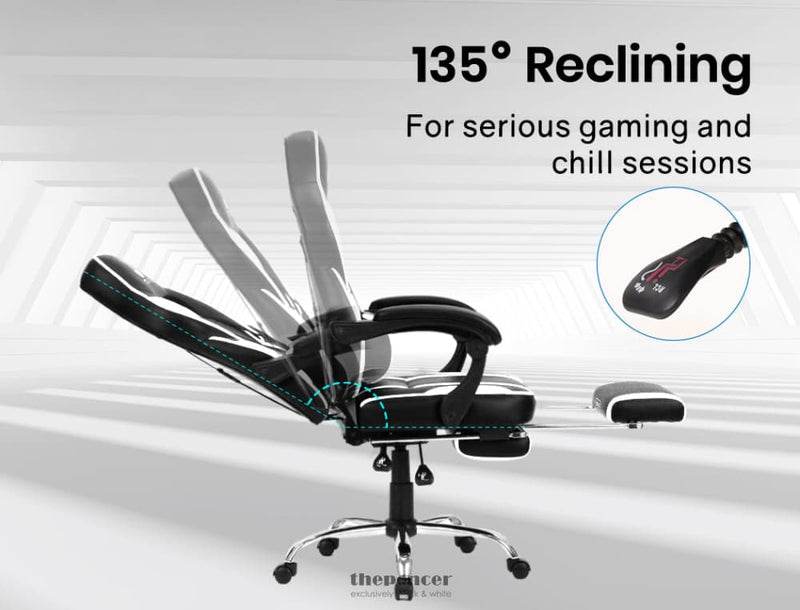 OVERDRIVE GAMING CHAIR WITH FOOTREST AND DESK SETUP COMBO