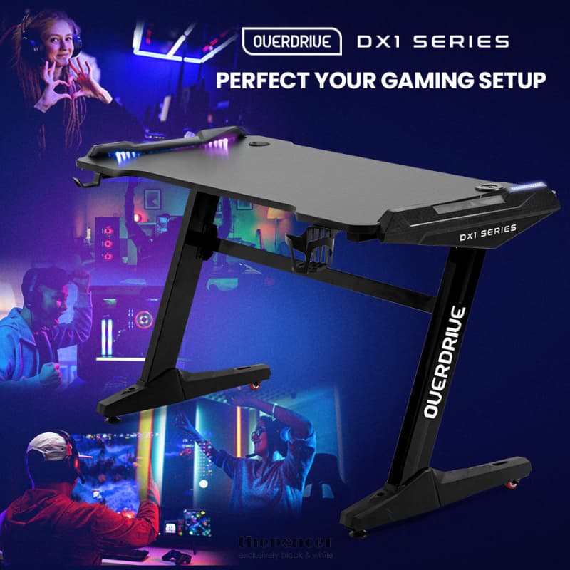 OVERDRIVE GAMING DESK 120X60CM CARBON FIBER STYLING LED