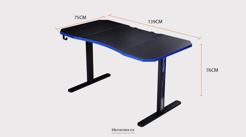 OVERDRIVE GAMING DESK 139CM PC TABLE COMPUTER SETUP CARBON