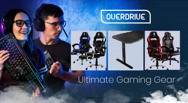 OVERDRIVE GAMING DESK 139CM PC TABLE SETUP COMPUTER CARBON