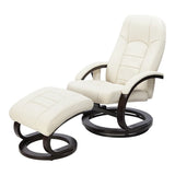 PU LEATHER DELUXE MASSAGE CHAIR RECLINER OTTOMAN LOUNGE