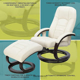 PU LEATHER DELUXE MASSAGE CHAIR RECLINER OTTOMAN LOUNGE