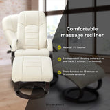 PU LEATHER DELUXE MASSAGE CHAIR RECLINER OTTOMAN LOUNGE