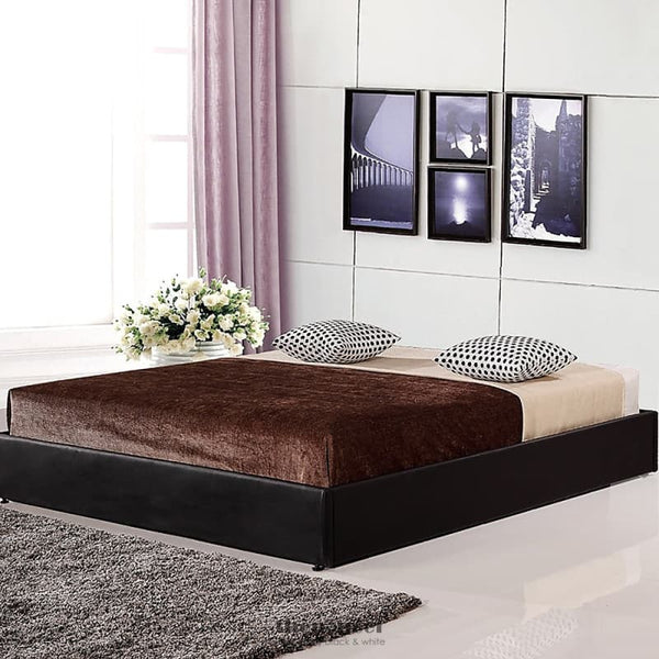 PU LEATHER DOUBLE BED ENSEMBLE FRAME