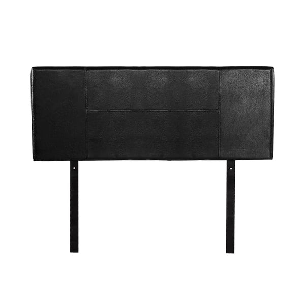 PU LEATHER DOUBLE BED HEADBOARD BEDHEAD - BLACK