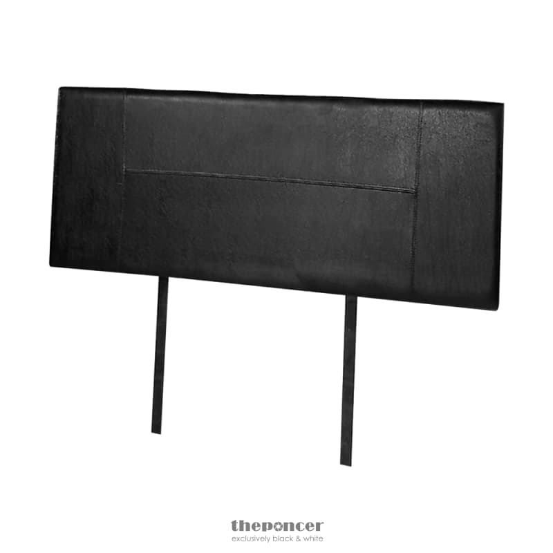 PU LEATHER DOUBLE BED HEADBOARD BEDHEAD - BLACK