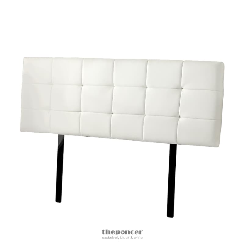 PU LEATHER KING BED DELUXE HEADBOARD BEDHEAD - WHITE