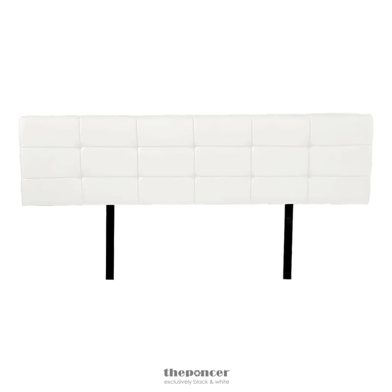 PU LEATHER KING BED DELUXE HEADBOARD BEDHEAD - WHITE