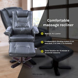 PU LEATHER MASSAGE CHAIR RECLINER OTTOMAN LOUNGE REMOTE