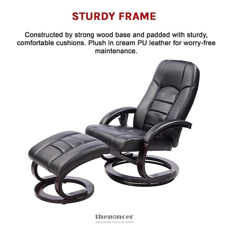 PU LEATHER MASSAGE CHAIR RECLINER OTTOMAN LOUNGE REMOTE