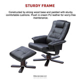 PU LEATHER MASSAGE CHAIR RECLINER OTTOMAN LOUNGE REMOTE