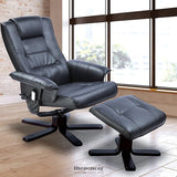 PU LEATHER MASSAGE CHAIR RECLINER OTTOMAN LOUNGE REMOTE