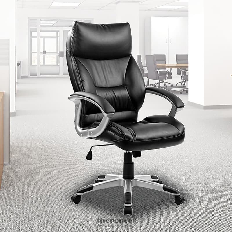 PU LEATHER OFFICE CHAIR EXECUTIVE PADDED BLACK