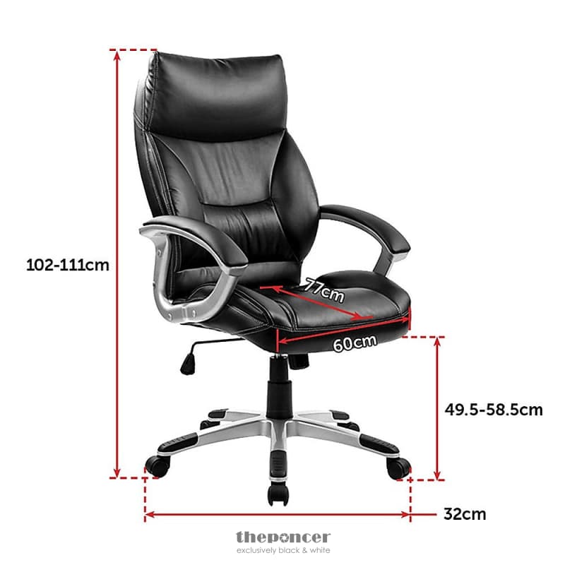 PU LEATHER OFFICE CHAIR EXECUTIVE PADDED BLACK
