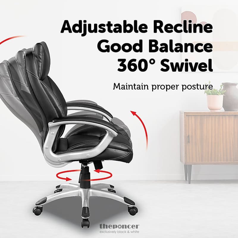 PU LEATHER OFFICE CHAIR EXECUTIVE PADDED BLACK