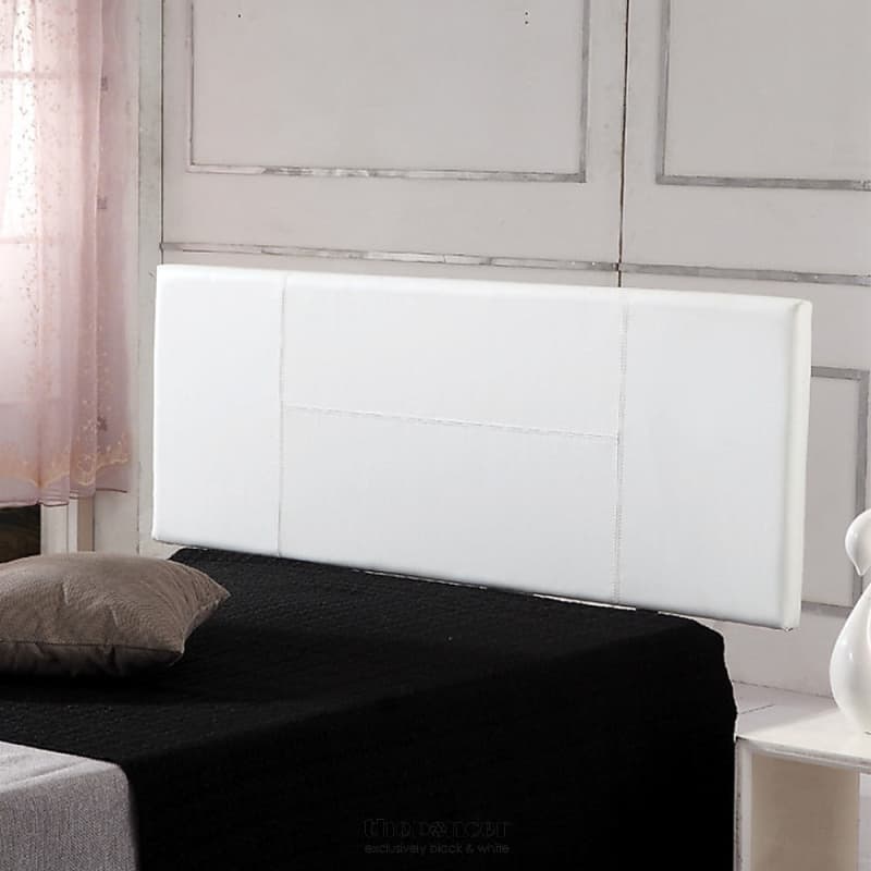 PU LEATHER QUEEN BED HEADBOARD BEDHEAD - WHITE