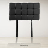 PU LEATHER SINGLE BED DELUXE HEADBOARD BEDHEAD - BLACK