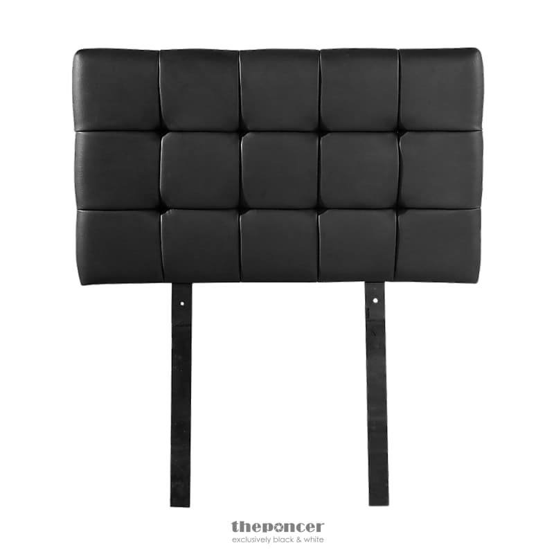 PU LEATHER SINGLE BED DELUXE HEADBOARD BEDHEAD - BLACK