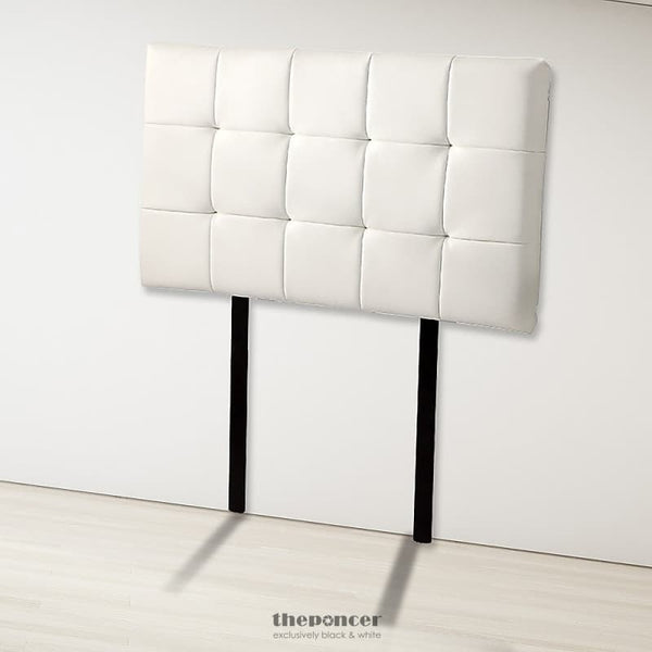 PU LEATHER SINGLE BED DELUXE HEADBOARD BEDHEAD - WHITE