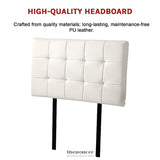 PU LEATHER SINGLE BED DELUXE HEADBOARD BEDHEAD - WHITE