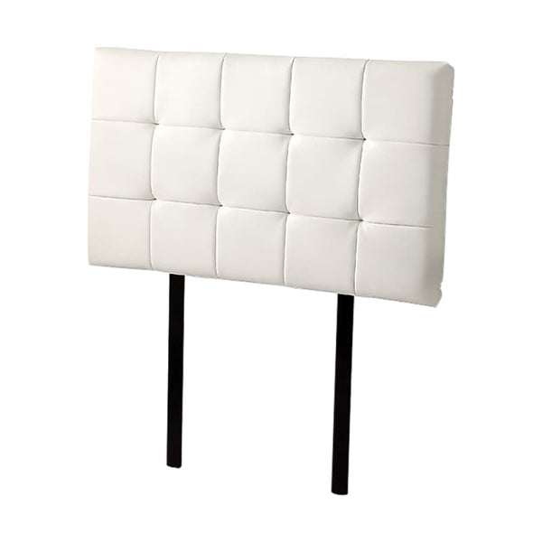 PU LEATHER SINGLE BED DELUXE HEADBOARD BEDHEAD - WHITE