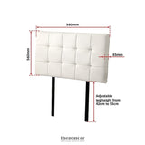 PU LEATHER SINGLE BED DELUXE HEADBOARD BEDHEAD - WHITE