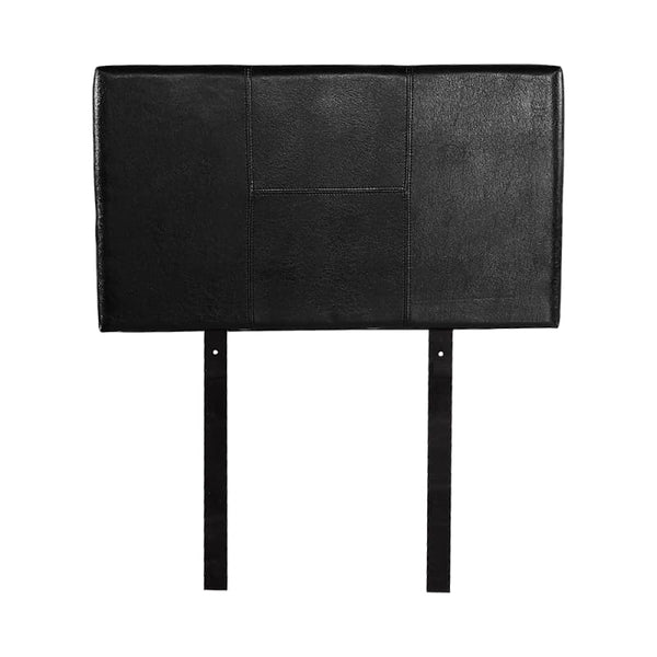 PU LEATHER SINGLE BED HEADBOARD BEDHEAD - BLACK