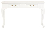QUEEN ANN 2 DRAWER SOFA TABLE (WHITE)