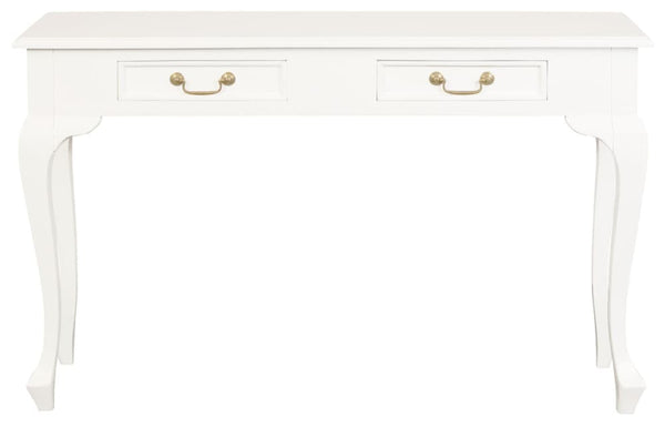 QUEEN ANN 2 DRAWER SOFA TABLE (WHITE)