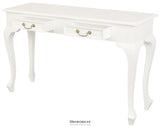 QUEEN ANN 2 DRAWER SOFA TABLE (WHITE)