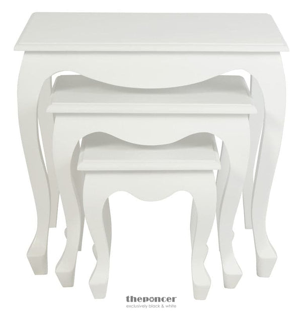 QUEEN ANN NEST OF TABLE SET OF 3 (WHITE)