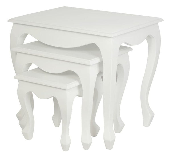 QUEEN ANN NEST OF TABLE SET OF 3 (WHITE)