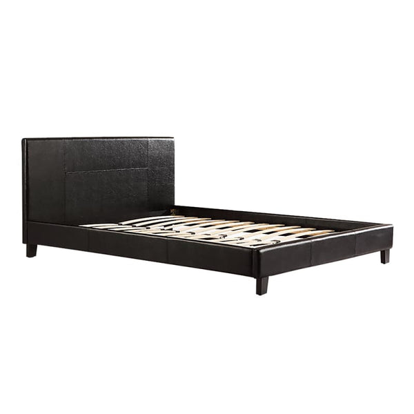 QUEEN PU LEATHER BED FRAME BLACK