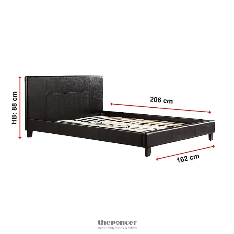 QUEEN PU LEATHER BED FRAME BLACK