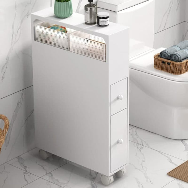 REMOVABLE BATHROOM SIDE CABINET TOILET CADDY WITH STORAGE