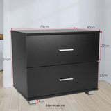 SARANTINO BEDSIDE TABLE CABINET STORAGE CHEST 2 DRAWERS