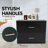 SARANTINO BEDSIDE TABLE CABINET STORAGE CHEST 2 DRAWERS