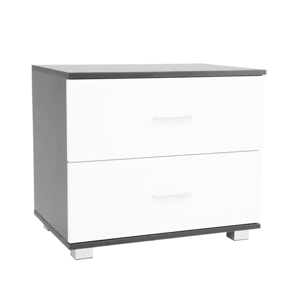 SARANTINO BEDSIDE TABLE CABINET STORAGE CHEST 2 DRAWERS