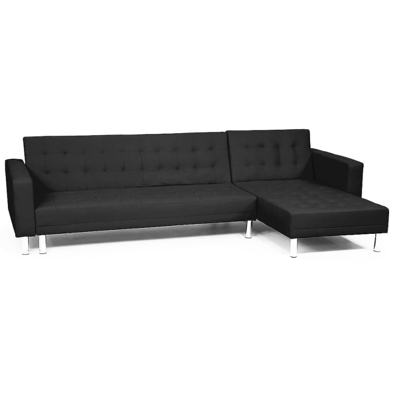 SARANTINO CORNER FAUX LEATHER SOFA BED COUCH WITH CHAISE