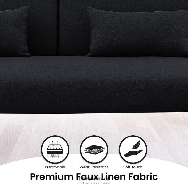 SARANTINO MIA 3-SEATER SOFA BED WITH CHAISE & 3 PILLOWS