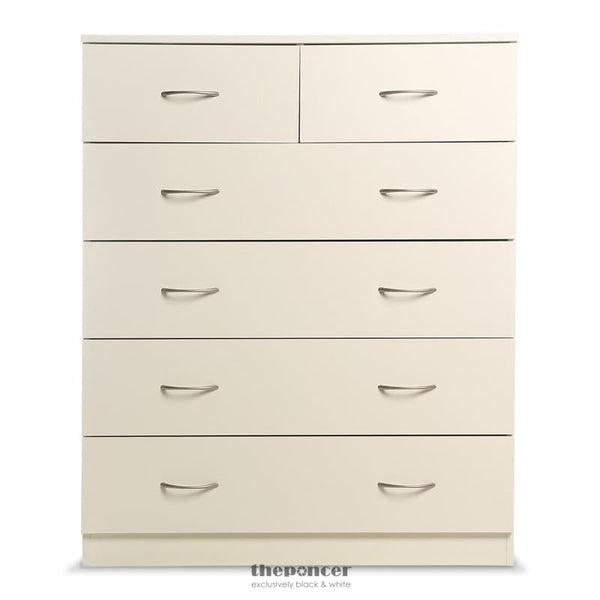 SARANTINO TALLBOY DRESSER 6 CHEST OF DRAWERS CABINET 85 X