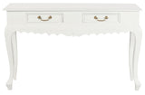 SEINE 2 DRAWER CARVED SOFA TABLE (WHITE)