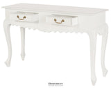 SEINE 2 DRAWER CARVED SOFA TABLE (WHITE)