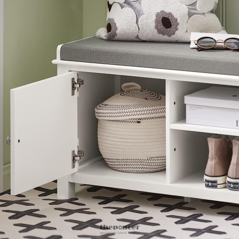 SHOE CABINET BENCH WHITE