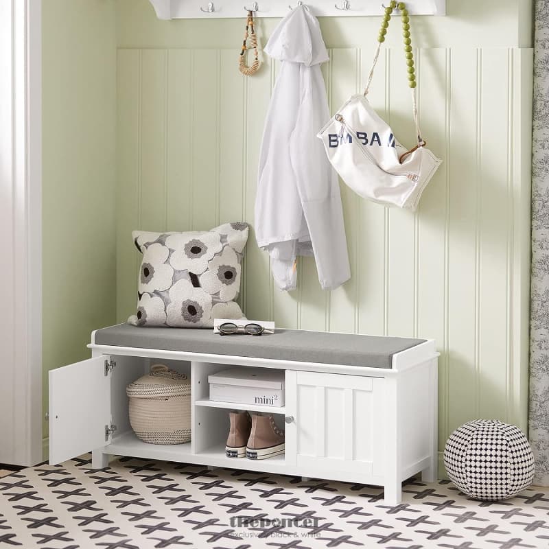 SHOE CABINET BENCH WHITE