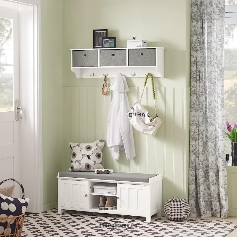 SHOE CABINET BENCH WHITE