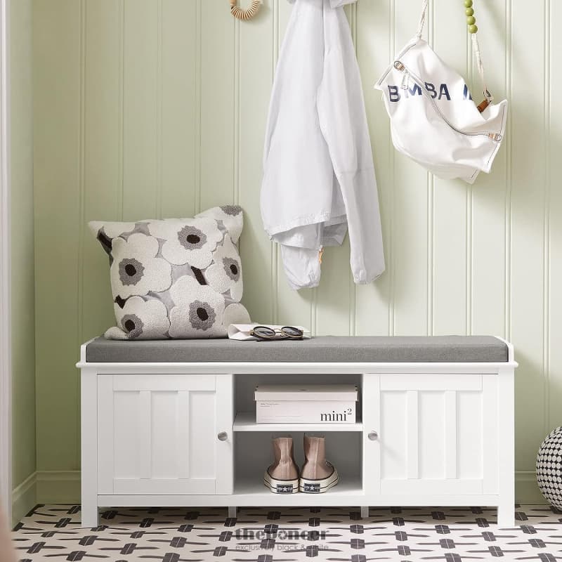 SHOE CABINET BENCH WHITE