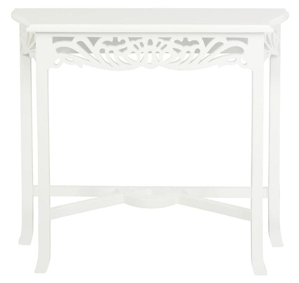 SIERRA CARVED SOFA TABLE (WHITE)