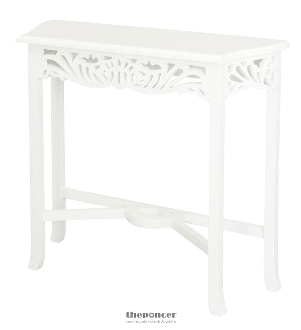 SIERRA CARVED SOFA TABLE (WHITE)